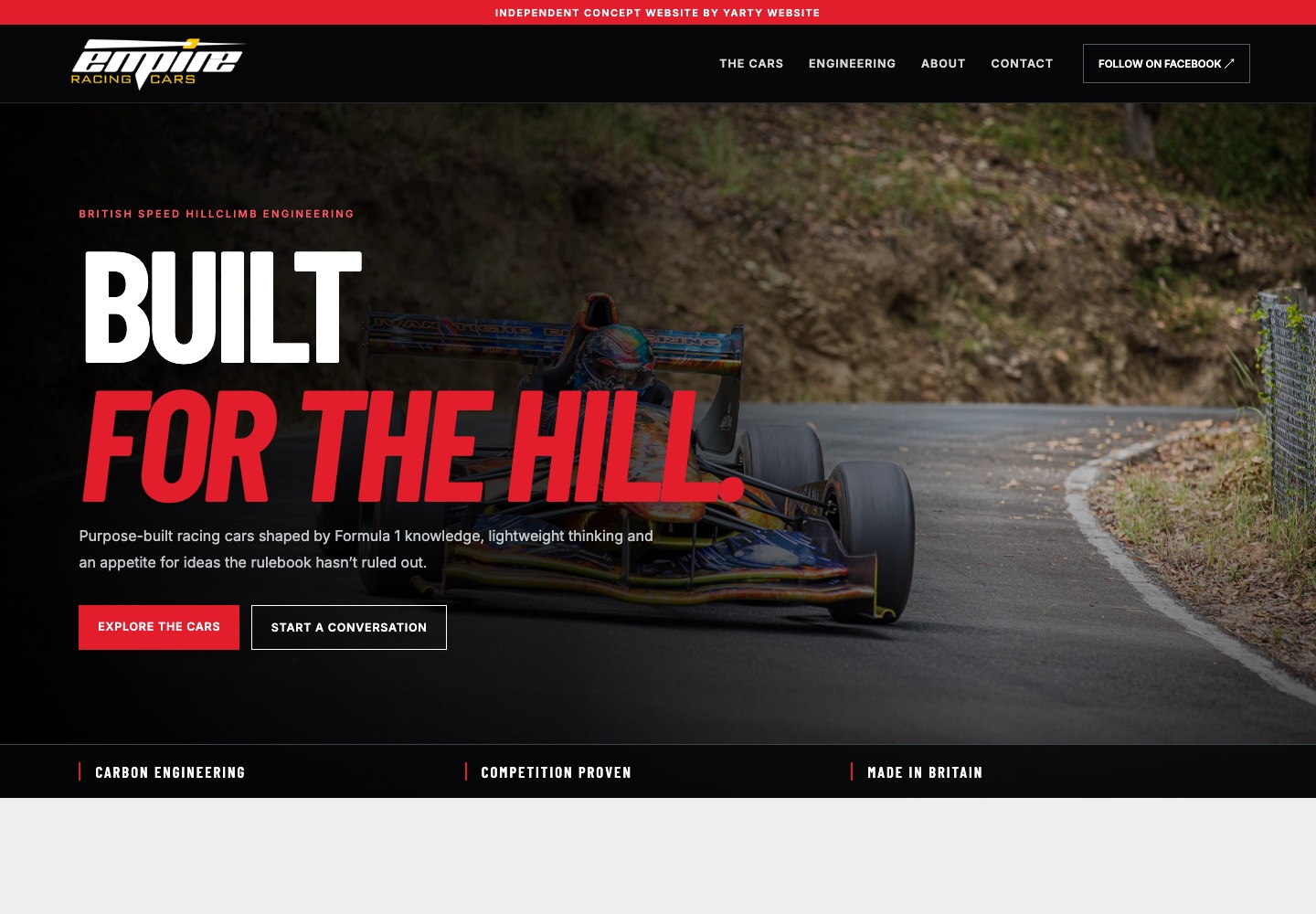 Empire Racing Cars website concept