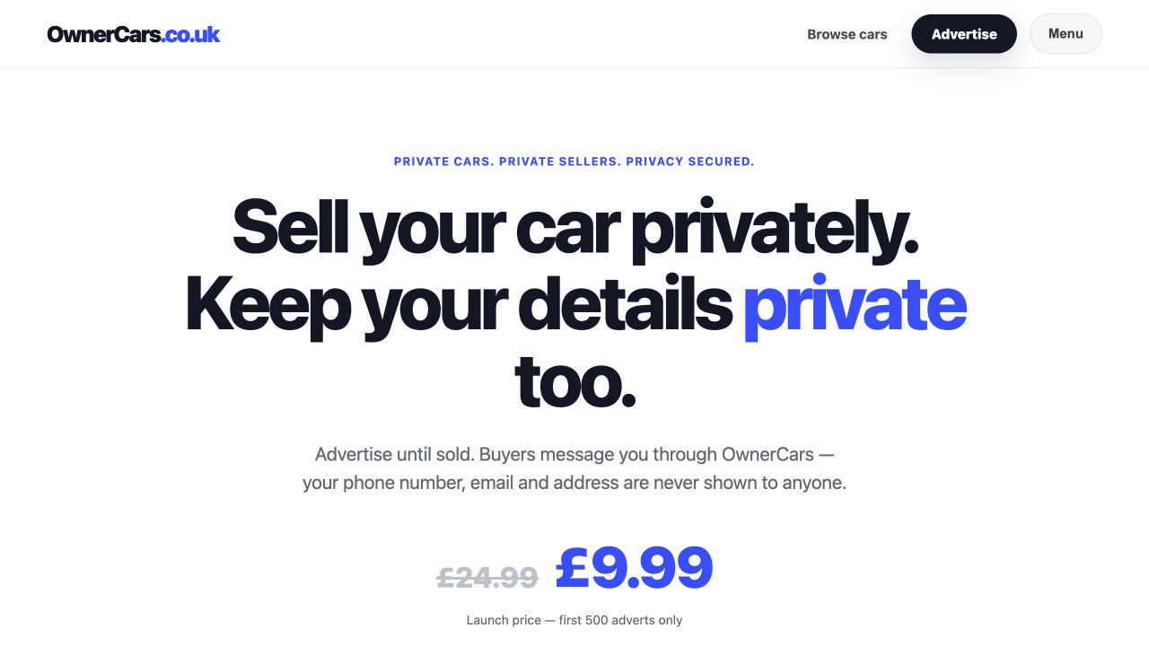 OwnerCars website homepage