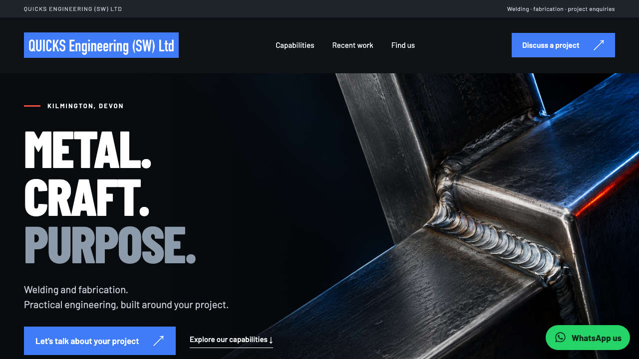 Quicks Engineering SW website homepage
